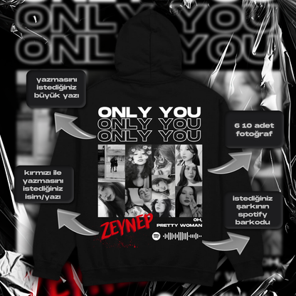 Luvetti™ Only You Kişiye Özel Tasarım Hoodie